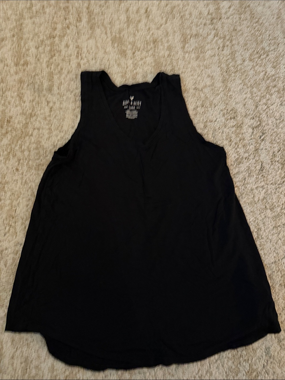 American Eagle Outfitters Black V-Neck Tank Top XS